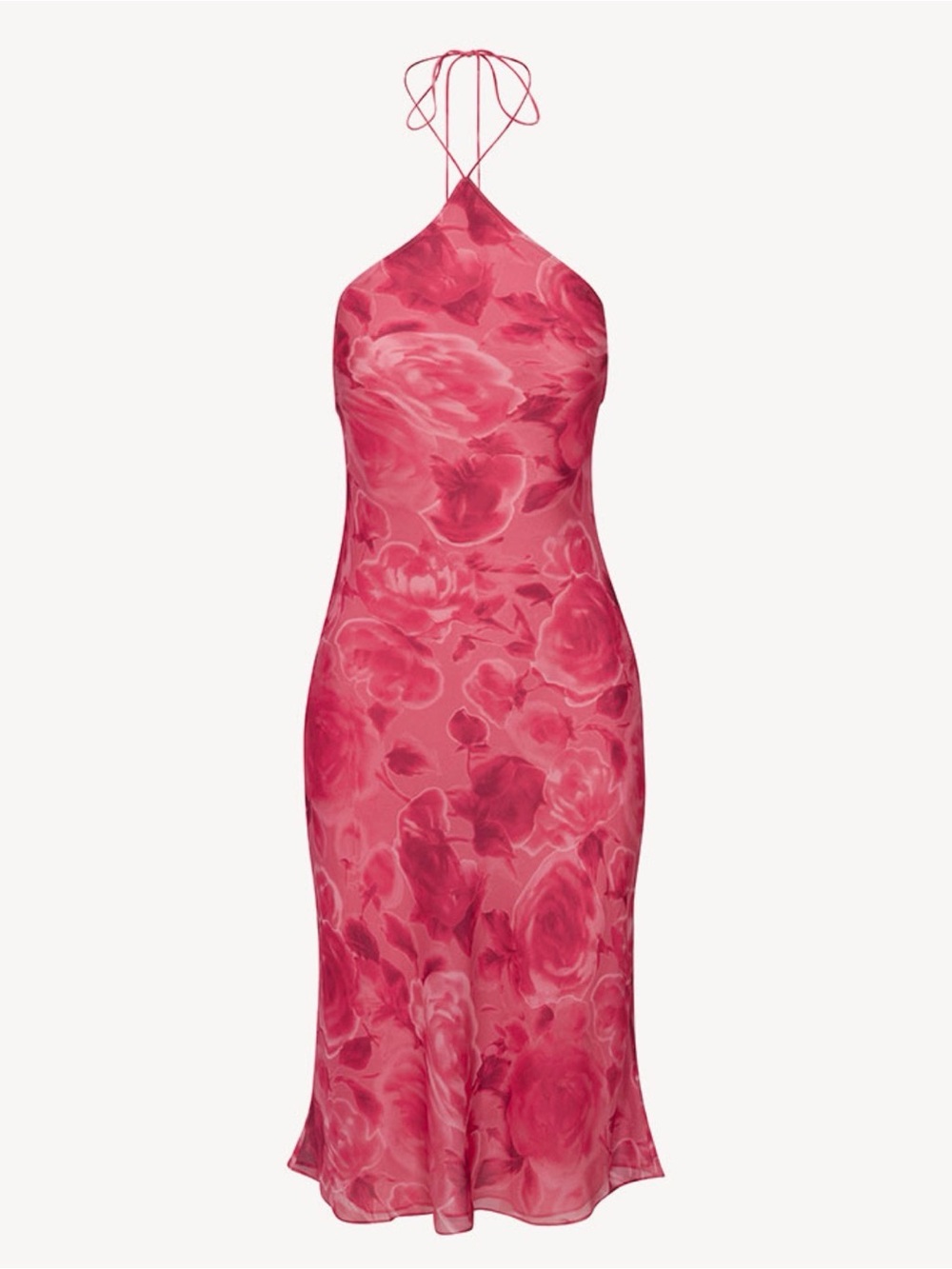 Realisation Par Electra Crush Pink Floral Silk Midi Dress S